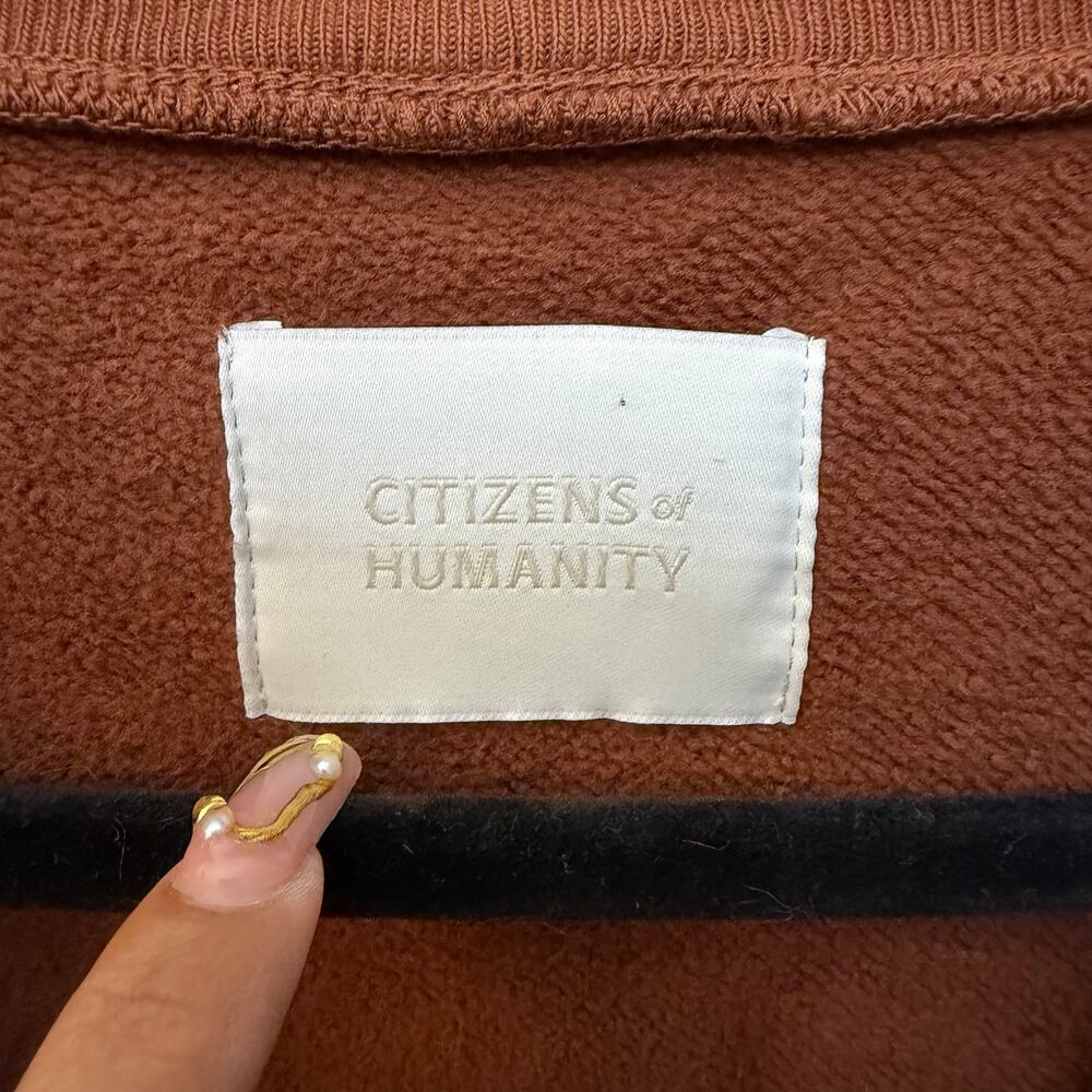 Citizens of humanity Fleece Cardigan In Chai Brown Size Small Oversized Comfort - Picture 13 of 14